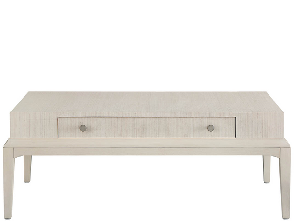 Universal Furniture Meadow Cocktail Table Wallpaper Top Willow Wood Base with Soft Close Drawer U550A830