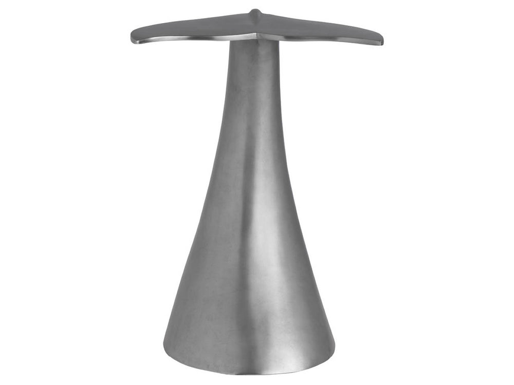 Universal Furniture Whale Tail Accent Table - Sculptural Cast Aluminum In Antique Nickel For Coastal Decor Style Pewter  U533807-universal