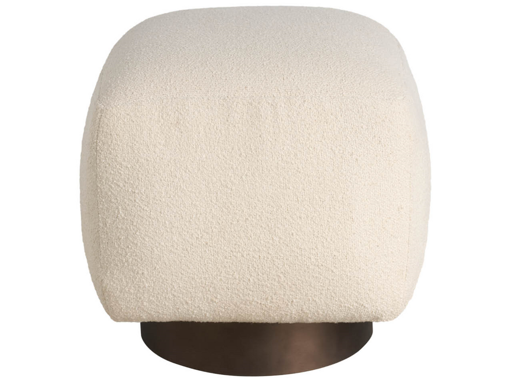 Universal Furniture Sola Berber Fleece Pouf with Smoked Gold Base for Modern Living Rooms U560382