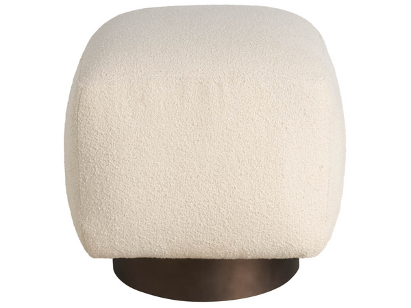 Universal Furniture Sola Berber Fleece Pouf with Smoked Gold Base for Modern Living Rooms U560382