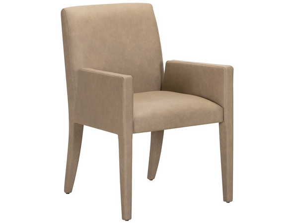 Universal Furniture Brume Leather Dining Arm Chair Premium Frontier Caribou Upholstered Transitional Seat U560629