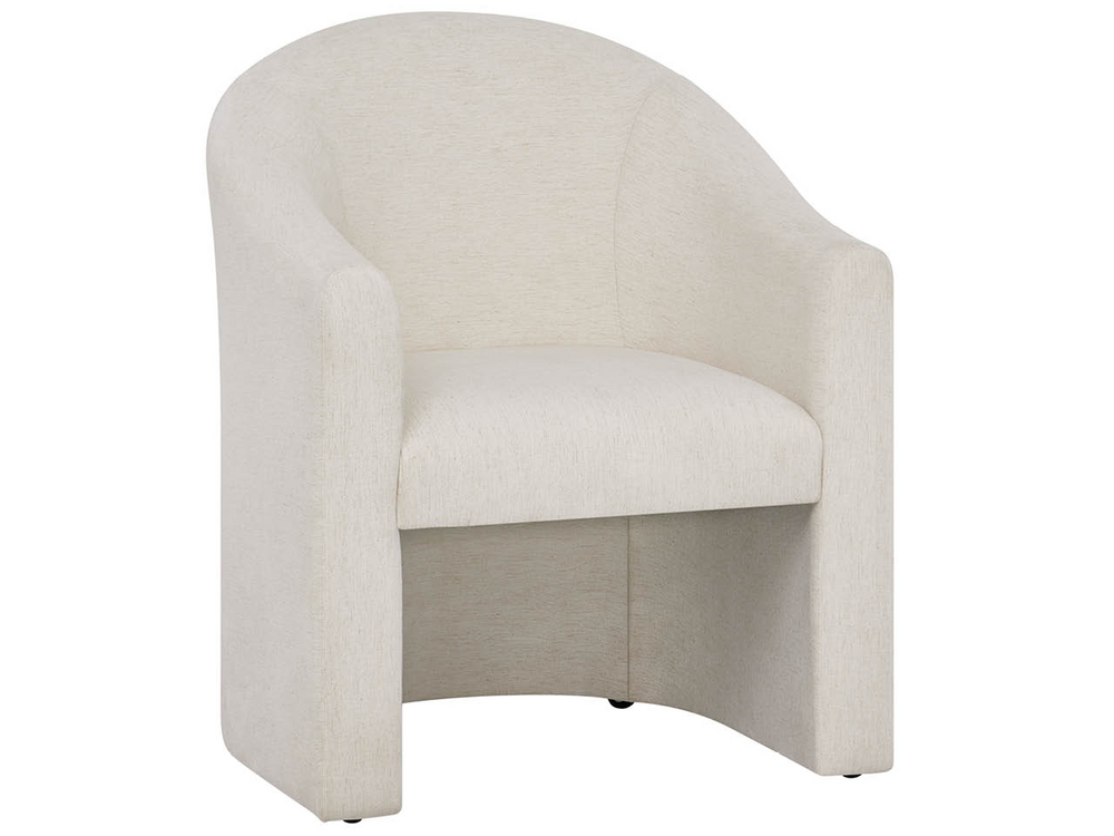 Universal Furniture Lumen Barrel Back Upholstered Chair with Casters in Soft Neutral Oyster Fabric U560635