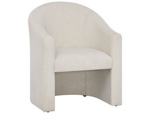 Universal Furniture Lumen Barrel Back Upholstered Chair with Casters in Soft Neutral Oyster Fabric U560635