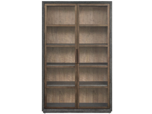Universal Furniture Veil Oak Display Cabinet with Smoked Gold Doors Led Lighting and Adjustable Shelves U560675