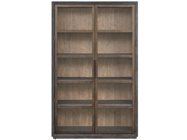 Universal Furniture Veil Oak Display Cabinet with Smoked Gold Doors Led Lighting and Adjustable Shelves U560675