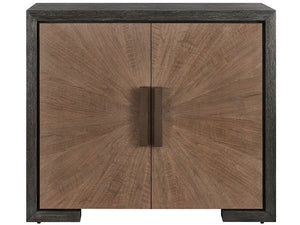 Universal Furniture Veil Oak Two Door Storage Cabinet with Walnut Doors for Entryway or Living Room U560845