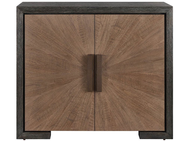 Universal Furniture Veil Oak Two Door Storage Cabinet with Walnut Doors for Entryway or Living Room U560845