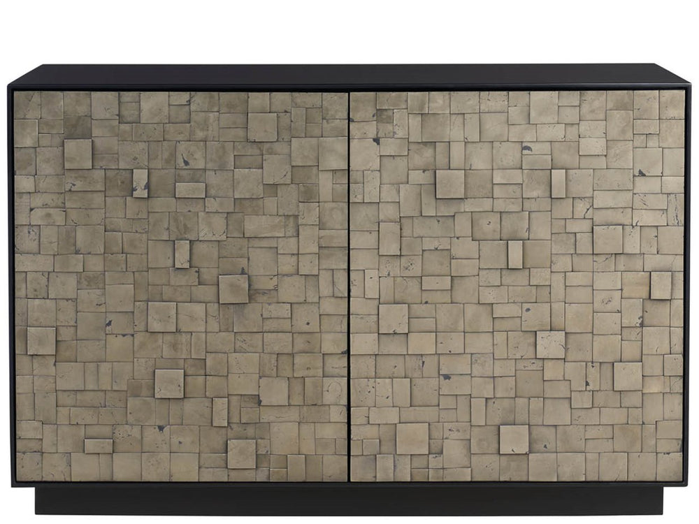 Universal Furniture Cosmo Pyrite Textured Two Door Media Cabinet with Matte Black Modern Storage U560846