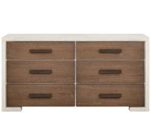 Universal Furniture Mist Six Drawer Oak Dresser with Felt Jewelry Trays and Smoked Gold Pulls U560A040