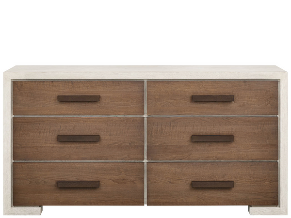 Universal Furniture Mist Six Drawer Oak Dresser with Felt Jewelry Trays and Smoked Gold Pulls U560A040