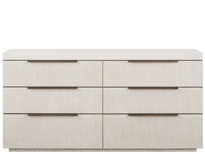 Universal Furniture Quartz Six Drawer Dresser with Stone Top Oak Finish and Smoked Gold Hardware U560A050