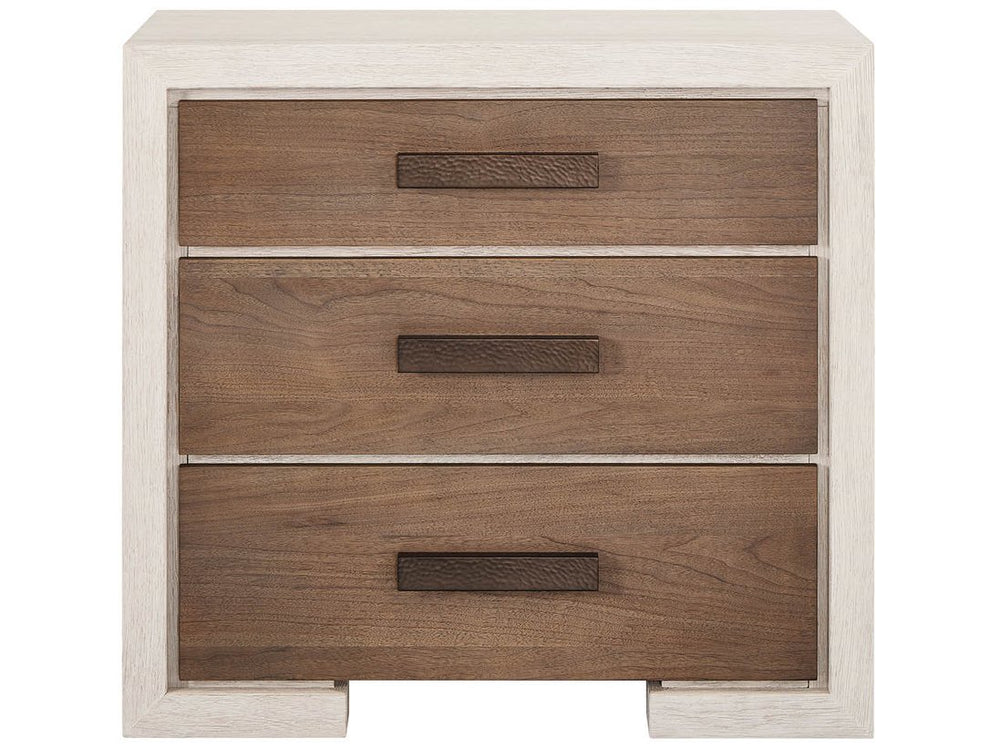 Universal Furniture Mist Oak Three Drawer Nightstand with Organic Two Tone Finish for Modern Bedrooms U560A351