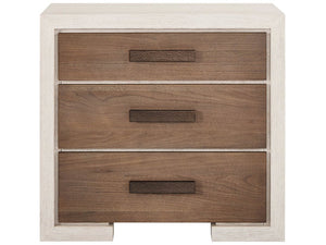 Universal Furniture Mist Oak Three Drawer Nightstand with Organic Two Tone Finish for Modern Bedrooms U560A351
