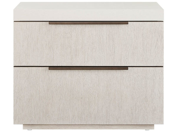 Universal Furniture Quartz Top Two Drawer Nightstand with Usb Charging Ports and Oak Veneer Finish 2 Drawers U560A356