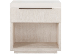 Universal Furniture Quartz Top Two Drawer Nightstand with Usb Charging Ports and Oak Veneer Finish 1 Drawer + Open Shelf U560A357