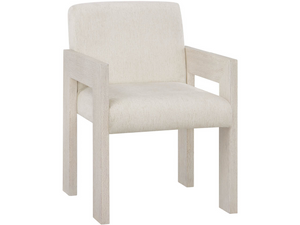 Universal Furniture Mist Oak Dining Arm Chair with Oyster Fabric Upholstery for Modern Rooms U560A627