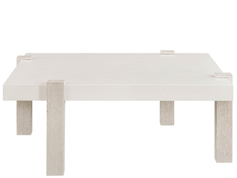 Universal Furniture Mist Square Cocktail Table White Quartz Top Oak Base Modern Living Room Centerpiece U560A831