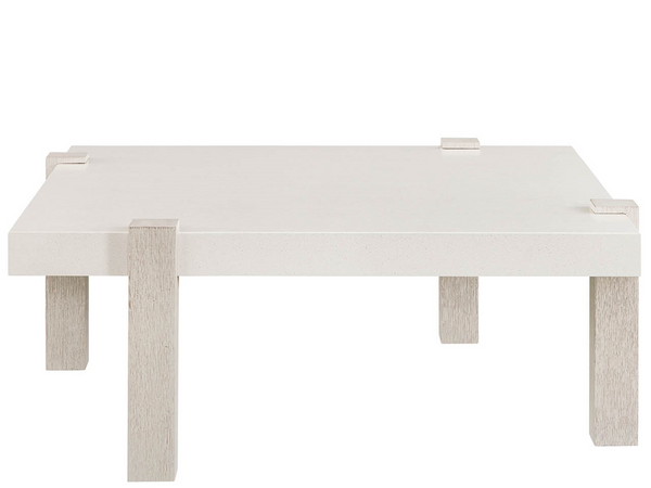 Universal Furniture Mist Square Cocktail Table White Quartz Top Oak Base Modern Living Room Centerpiece U560A831