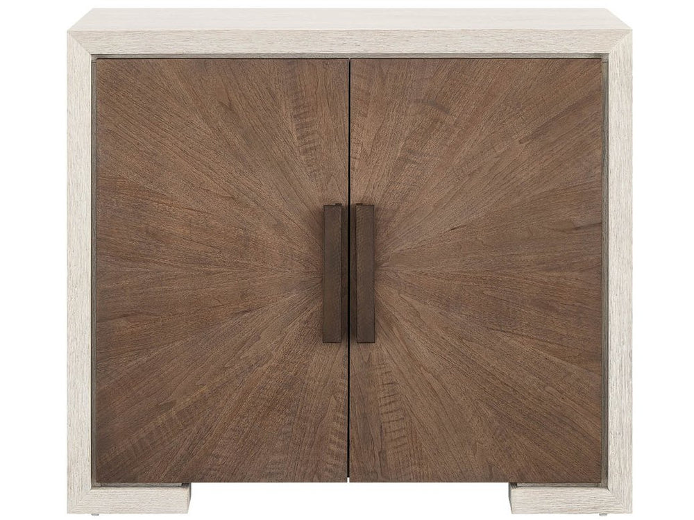 Universal Furniture Mist Oak Hall Chest with Walnut Doors Built-in Power Bar and Adjustable Shelves U560A845