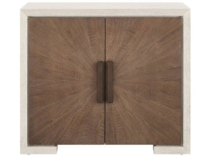 Universal Furniture Mist Oak Hall Chest with Walnut Doors Built-in Power Bar and Adjustable Shelves U560A845
