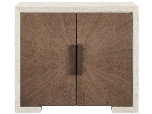 Universal Furniture Mist Oak Hall Chest with Walnut Doors Built-in Power Bar and Adjustable Shelves U560A845