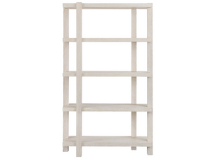 Universal Furniture Mist Oak Finish Open Etagere Five Shelf Bookcase for Living Room or Home Office U560A850