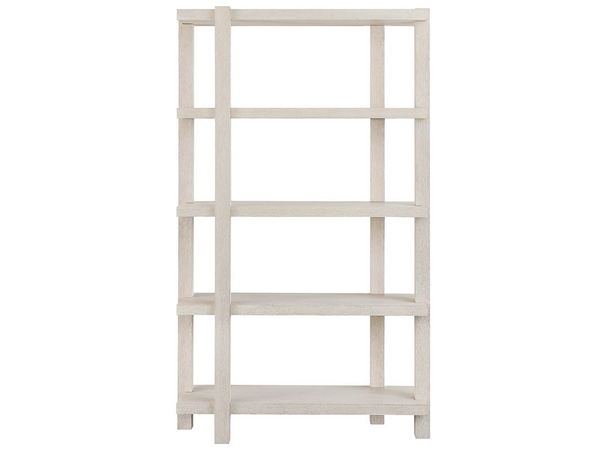 Universal Furniture Mist Oak Finish Open Etagere Five Shelf Bookcase for Living Room or Home Office U560A850