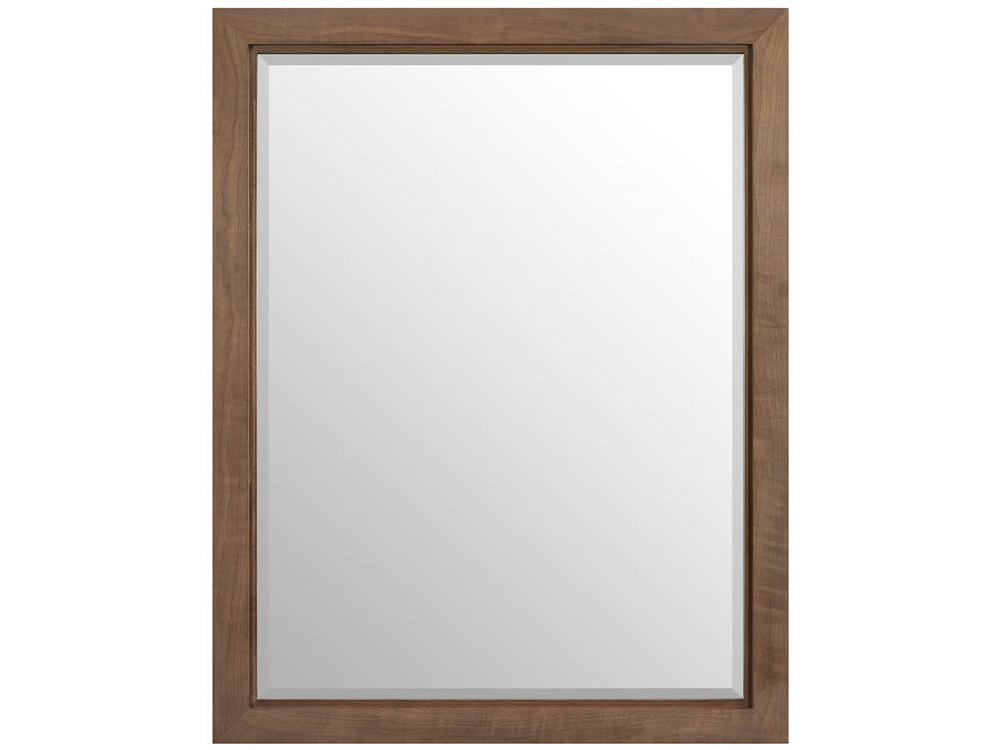 Universal Furniture Haze Walnut Veneer Wall Mirror with Organic Wood Grain Frame for Living Room Decor U560C04M