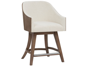 Universal Furniture Haze Walnut Swivel Counterstool Upholstered Seat Ergonomic Kitchen Island Chair U560C602