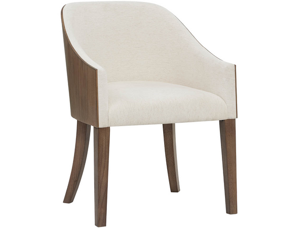Universal Furniture Haze Walnut Frame Dining Chairs Set of 2 with Shell Back and Oyster Fabric Seat U560C633P