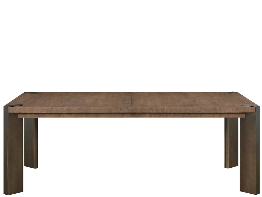 Universal Furniture Haze Walnut Extendable Dining Table with Smoked Gold Feet for Modern Gatherings U560C653