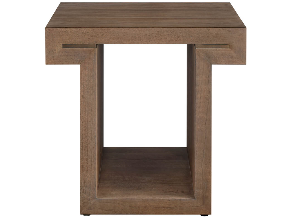 Universal Furniture Haze Walnut End Table with Smoked Gold Accents for Modern Living Room Decor U560C825