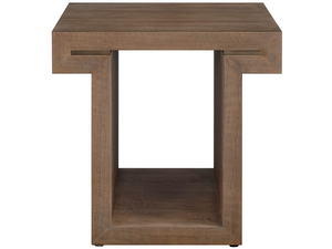 Universal Furniture Haze Walnut End Table with Smoked Gold Accents for Modern Living Room Decor U560C825