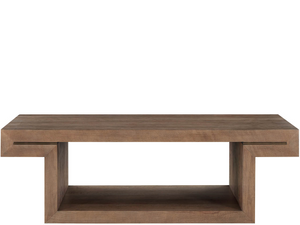 Universal Furniture Haze Walnut Veneer Cocktail Table with Gold Accents and Rolling Casters for Living Rooms U560C828