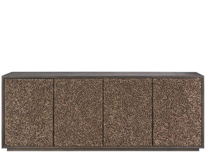 Universal Furniture Blossom Dark Oak Credenza with Leather Accents Built in Power and Cable Management 4 Doors U560D966