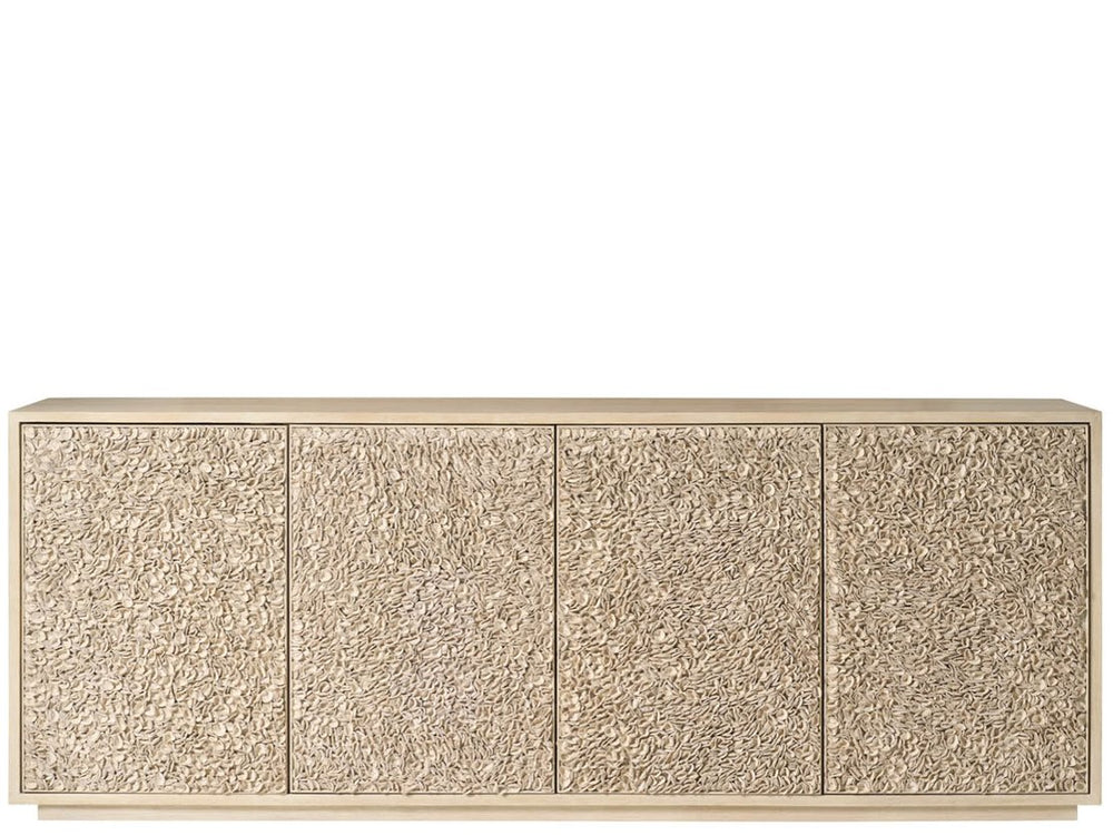 Universal Furniture Blossom Dark Oak Credenza with Leather Accents Built in Power and Cable Management 4 Doors U560D966