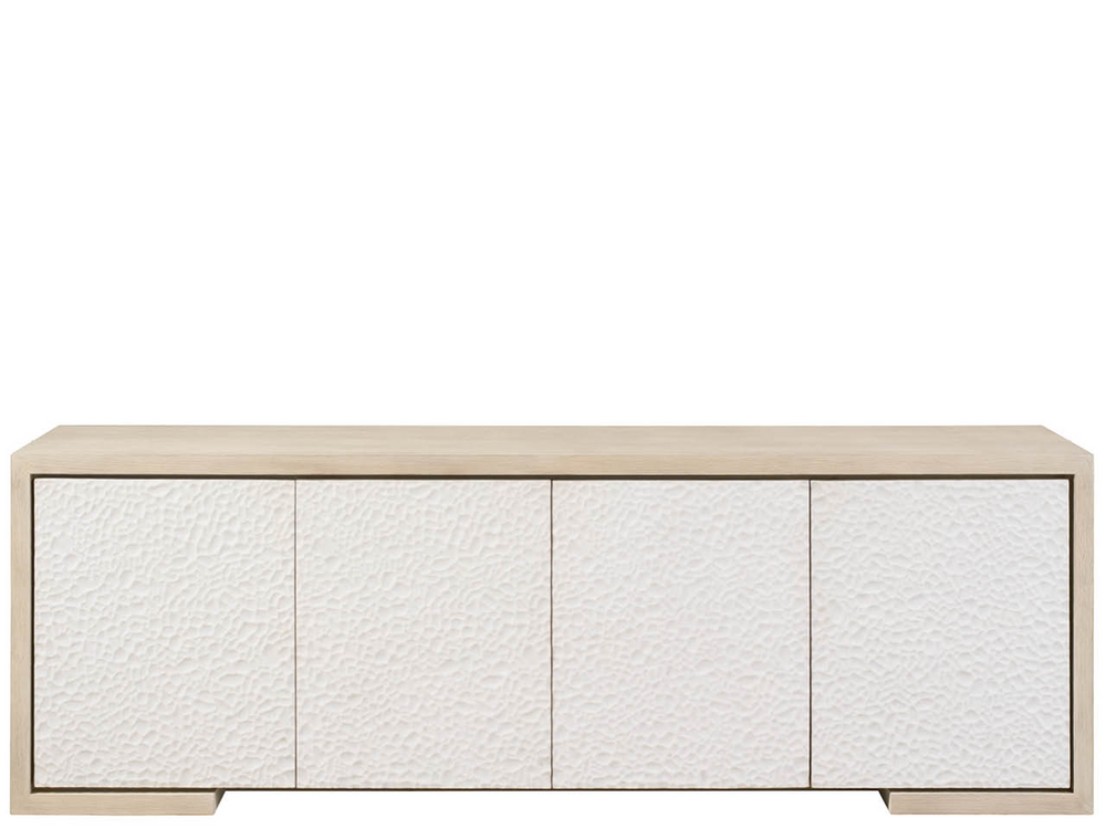 Universal Furniture Aurora Concrete Front Oak Credenza with Four Doors Wire Management and Built-in Power U560E967