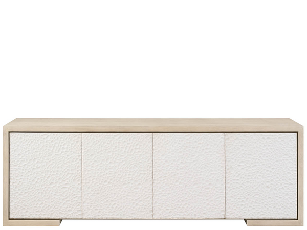 Universal Furniture Aurora Concrete Front Oak Credenza with Four Doors Wire Management and Built-in Power U560E967