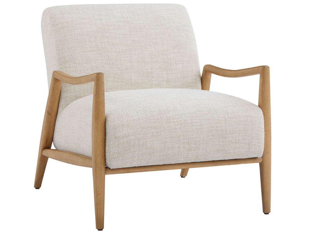 Universal Furniture Lucca Upholstered Accent Chair with Tapered Wood Legs for Modern Living Spaces Fabric: Yukon Sand; Leg Finish: Brindle U568503-1821-2