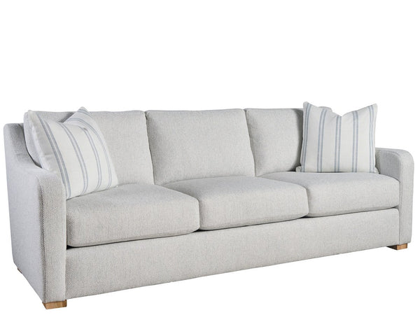 Universal Furniture Filmore Upholstered Sofa Neutral Fabric Deep Seat Living Room Modern Comfort Fabric: Dreamy Cloud; Throw Pillows: Bloni Cloud; Leg Finish: Natural U583505-1647-1