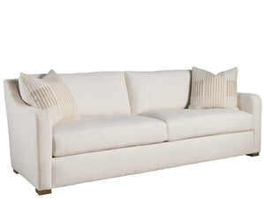 Universal Furniture Filmore Upholstered Sofa Neutral Fabric Deep Seat Living Room Modern Comfort Fabric: Ayers Vanilla; Throw Pillows: Reinvent Ivory; Leg Finish: Latte U583505-1845-1