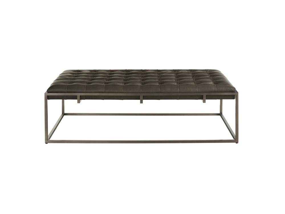 Universal Furniture Travers Cocktail Ottoman - Luxurious Leather Seat With Glam Bronze Base & Chic Tufted Design For Any Space  100% Leather 687514-1186-5-universal