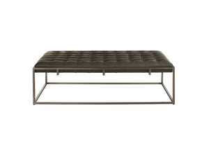 Universal Furniture Travers Cocktail Ottoman - Luxurious Leather Seat With Glam Bronze Base & Chic Tufted Design For Any Space  100% Leather 687514-1186-5-universal