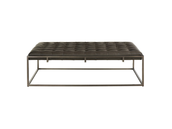 Universal Furniture Travers Cocktail Ottoman - Luxurious Leather Seat With Glam Bronze Base & Chic Tufted Design For Any Space  100% Leather 687514-1186-5-universal