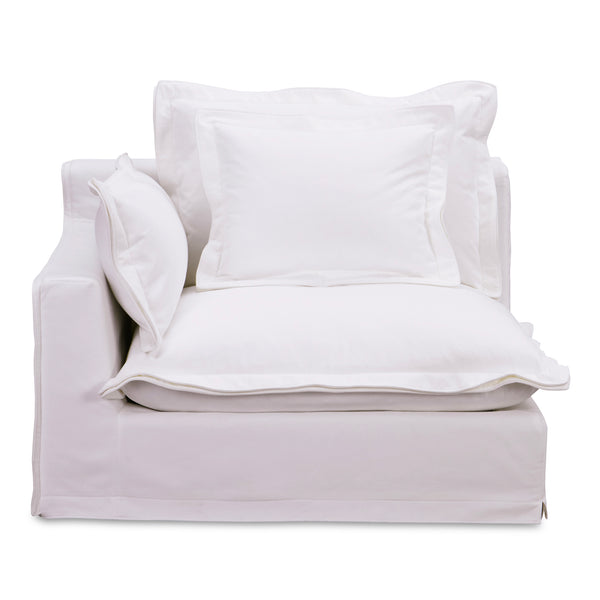 Moe's Home Olivia Modular Sectional Sofa - Elegant Slipcover, Livesmart Fabric, Plush Comfort For Everyday Living White Upholstery, 98.5% Polyester,1.5% Nylon Performance Fabric,Solid Wood And Plywood Frame Ub-1021-18