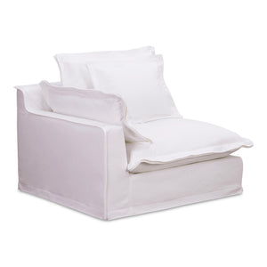 Moe's Home Olivia Modular Sectional Sofa - Elegant Slipcover, Livesmart Fabric, Plush Comfort For Everyday Living White Upholstery, 98.5% Polyester,1.5% Nylon Performance Fabric,Solid Wood And Plywood Frame Ub-1021-18