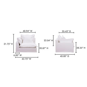 Moe's Home Olivia Modular Sectional Sofa - Elegant Slipcover, Livesmart Fabric, Plush Comfort For Everyday Living White Upholstery, 98.5% Polyester,1.5% Nylon Performance Fabric,Solid Wood And Plywood Frame Ub-1021-18
