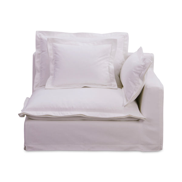 Moe's Home Olivia Modular Sectional Sofa - Elegant Slipcover, Livesmart Fabric, Plush Comfort For Everyday Living White Upholstery, 98.5% Polyester,1.5% Nylon Performance Fabric,Solid Wood And Plywood Frame Ub-1022-18