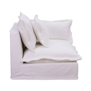 Moe's Home Olivia Modular Sectional Sofa - Elegant Slipcover, Livesmart Fabric, Plush Comfort For Everyday Living White Upholstery, 98.5% Polyester,1.5% Nylon Performance Fabric,Solid Wood And Plywood Frame Ub-1022-18