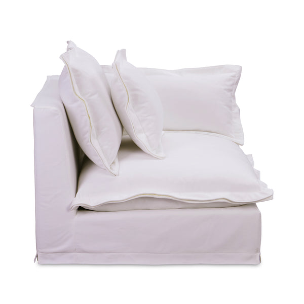 Moe's Home Olivia Modular Sectional Sofa - Elegant Slipcover, Livesmart Fabric, Plush Comfort For Everyday Living White Upholstery, 98.5% Polyester,1.5% Nylon Performance Fabric,Solid Wood And Plywood Frame Ub-1022-18